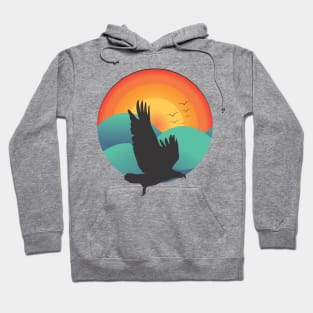 Vintage retro sunset art of zoo Hoodie